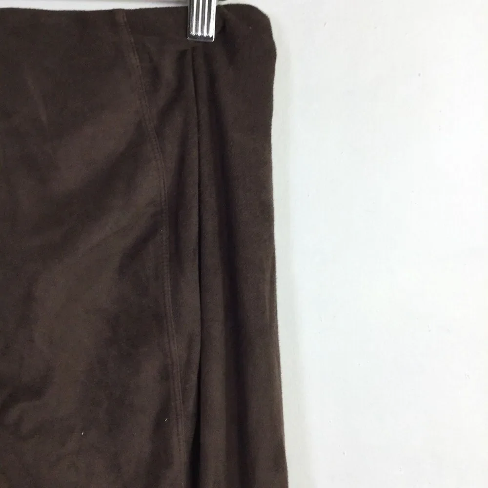 Lysse Womens Faux Suede High Waist Velvet Leggings Pull-On Dark Brown Size M - Picture 12 of 15